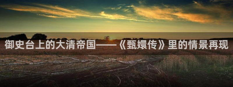 免费天龙影院：御史台上的大清帝国——《甄嬛传》里的情景再现